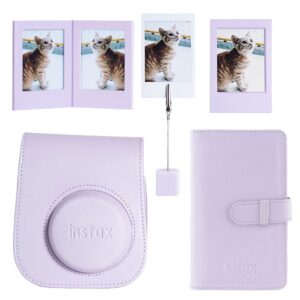 Instax mini 12 Lila Deri Kılıf Laporta Deri Albüm ve Fotoğraf Çerçeveleri Aksesuar Seti