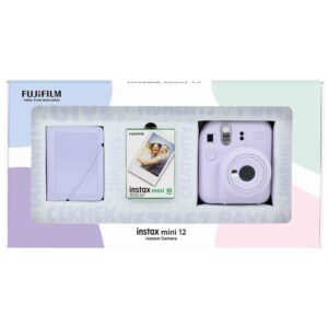 Instax mini 12 Lila Fotoğraf Makinesi 10'lu Film ve 28'li Mini Albüm Bundle Box