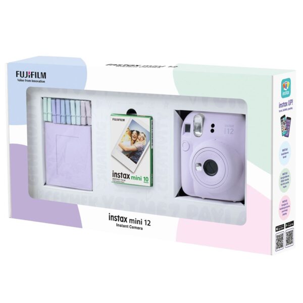 Instax mini 12 Lila Fotoğraf Makinesi 10'lu Film ve Mandal Bundle Box - Görsel 2