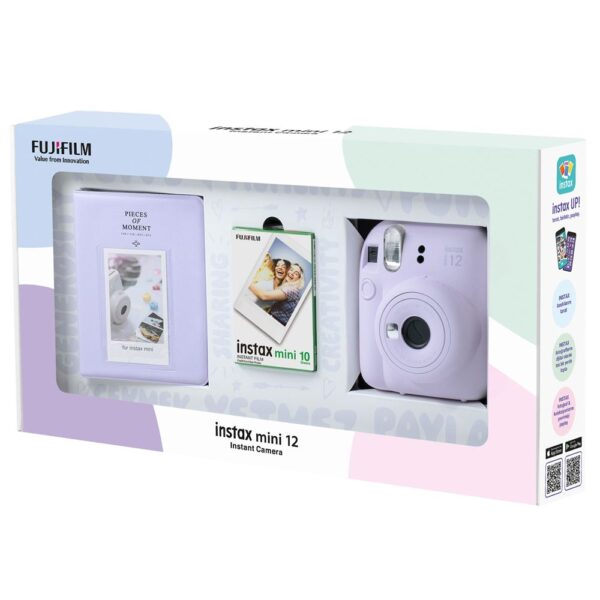 Instax mini 12 Lila Fotoğraf Makinesi 10'lu Film ve PVC Albüm Bundle Box - Görsel 3