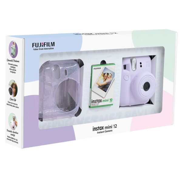 Instax mini 12 Lila Fotoğraf Makinesi 10'lu Film ve Pleksi Kılıf Bundle Box - Görsel 3