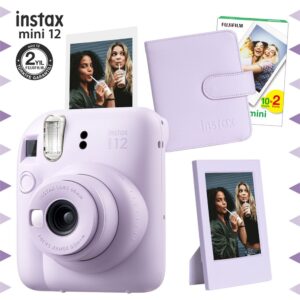 Instax mini 12 Lila Fotoğraf Makinesi-20'li Film-Çerçeve ve Kare Albüm Seti