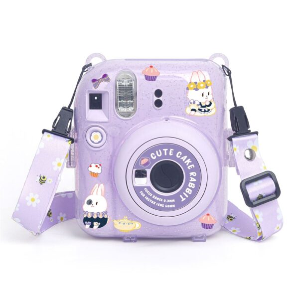 Instax mini 12 Lila Fotoğraf Makinesi-20'li Film-Kıskaçlı Resim Standı ve Simli Pleksi Kılıf Seti - Görsel 4