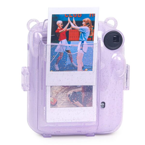 Instax mini 12 Lila Fotoğraf Makinesi-20'li Film-Kıskaçlı Resim Standı ve Simli Pleksi Kılıf Seti - Görsel 5
