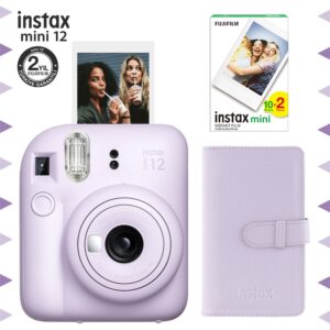 Instax mini 12 Lila Fotoğraf Makinesi-20'li Film ve Laporta Albüm Seti