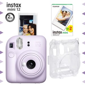 Instax mini 12 Lila Fotoğraf Makinesi-20'li Film ve Şeffaf Kılıf Seti