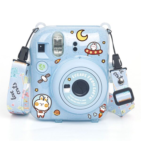 Instax mini 12 Mavi Fotoğraf Makinesi-20'li Film-Kıskaçlı Stand-PVC Albüm ve Simli Pleksi Kılıf Seti - Görsel 3