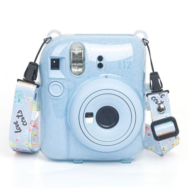 Instax mini 12 Mavi Fotoğraf Makinesi-20'li Film-Kıskaçlı Stand-PVC Albüm ve Simli Pleksi Kılıf Seti - Görsel 4