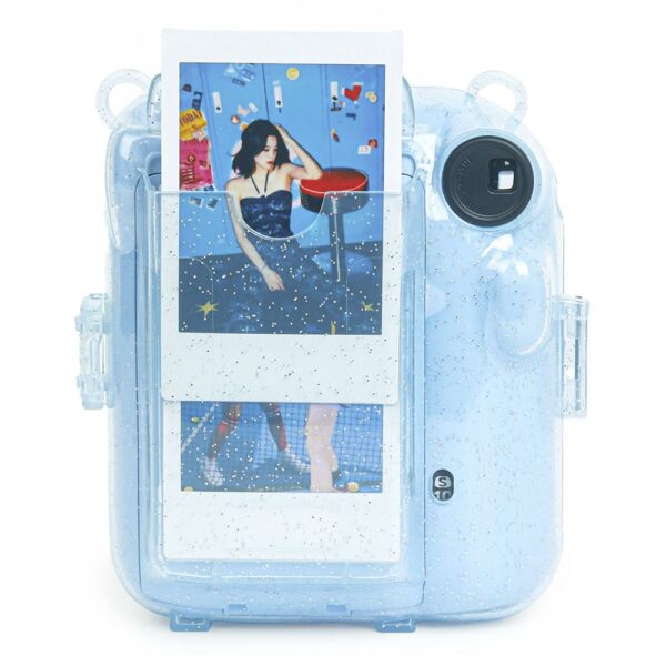Instax mini 12 Mavi Fotoğraf Makinesi-20'li Film-Kıskaçlı Stand-PVC Albüm ve Simli Pleksi Kılıf Seti - Görsel 7