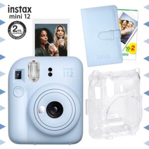 Instax mini 12 Mavi Fotoğraf Makinesi-20'lu Film-Laporta Albüm ve Şeffaf Kılıf Seti