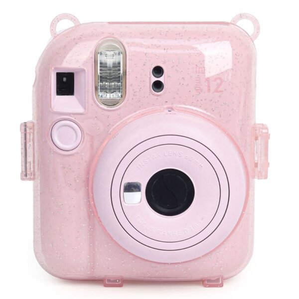 Instax mini 12 Pembe Fotoğraf Makinesi-10'lu Film-Kıskaçlı Stand-PVC Albüm ve Simli Pleksi Kılıf Seti - Görsel 4