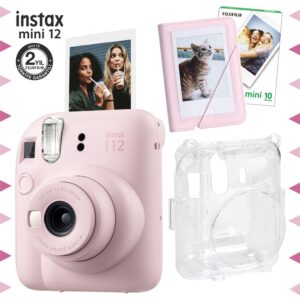 Instax mini 12 Pembe Fotoğraf Makinesi-10'lu Film-Mini Albüm ve Şeffaf Kılıf Seti