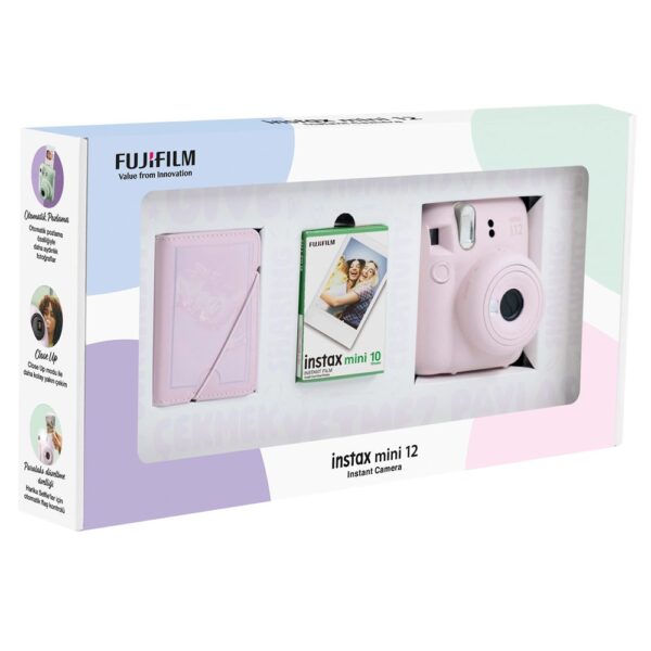 Instax mini 12 Pembe Fotoğraf Makinesi 10'lu Film ve 28'li Mini Albüm Bundle Box - Görsel 2