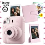 Instax mini 12 Pembe Fotoğraf Makinesi-20'li Film-Çerçeve ve Kare Albüm Seti