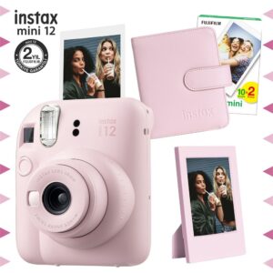 Instax mini 12 Pembe Fotoğraf Makinesi-20'li Film-Çerçeve ve Kare Albüm Seti