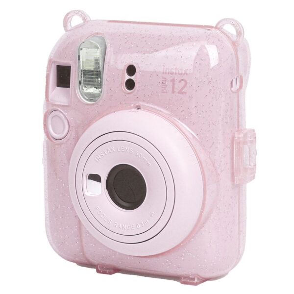 Instax mini 12 Pembe Fotoğraf Makinesi-20'li Film-Kıskaçlı Resim Standı ve Simli Pleksi Kılıf Seti - Görsel 2