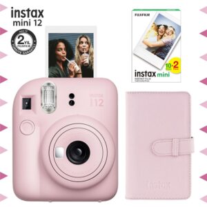 Instax mini 12 Pembe Fotoğraf Makinesi-20'li Film ve Laporta Albüm Seti