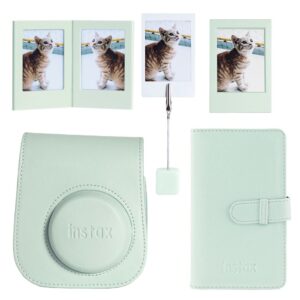 Instax mini 12 Yeşil Deri Kılıf Laporta Deri Albüm ve Fotoğraf Çerçeveleri Aksesuar Seti