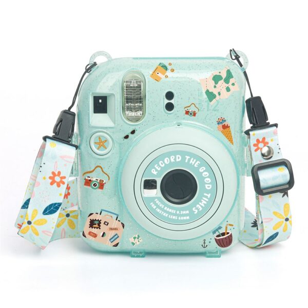 Instax mini 12 Yeşil Fotoğraf Makinesi-10'lu Film-Kıskaçlı Resim Standı ve Simli Pleksi Kılıf Seti - Görsel 3