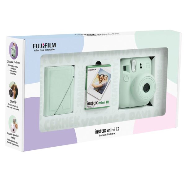 Instax mini 12 Yeşil Fotoğraf Makinesi 10'lu Film ve 28'li Mini Albüm Bundle Box - Görsel 2