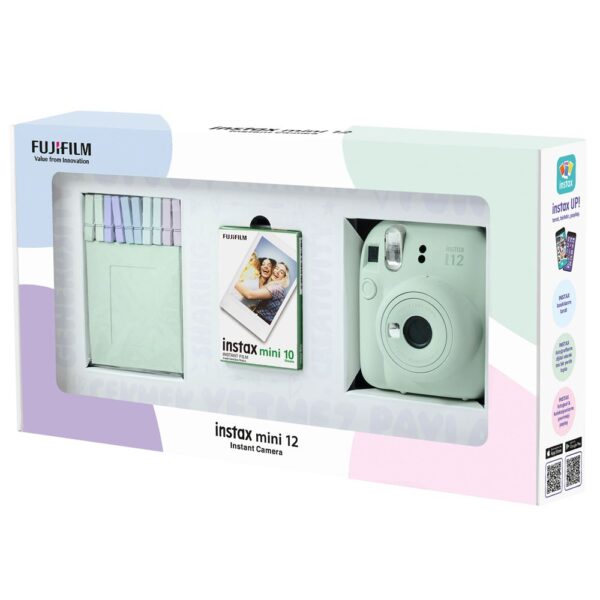 Instax mini 12 Yeşil Fotoğraf Makinesi 10'lu Film ve Mandal Bundle Box - Görsel 2