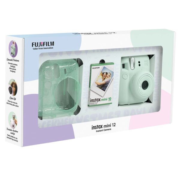 Instax mini 12 Yeşil Fotoğraf Makinesi 10'lu Film ve Pleksi Kılıf Bundle Box - Görsel 3