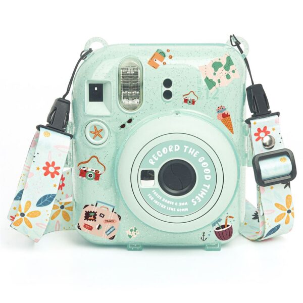 Instax mini 12 Yeşil Fotoğraf Makinesi-20'li Film-Kıskaçlı Stand-PVC Albüm ve Simli Pleksi Kılıf Seti - Görsel 7