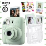 Instax mini 12 Yeşil Fotoğraf Makinesi-30'lu Film-Albüm-Mandal-Çerçeve ve Kılıf Mega Set 1