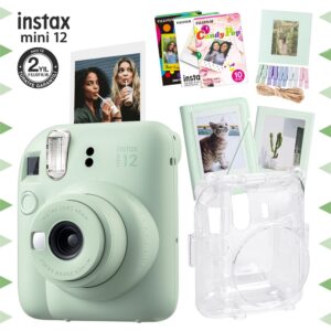 Instax mini 12 Yeşil Fotoğraf Makinesi-30'lu Film-Albüm-Mandal-Çerçeve ve Kılıf Mega Set 1