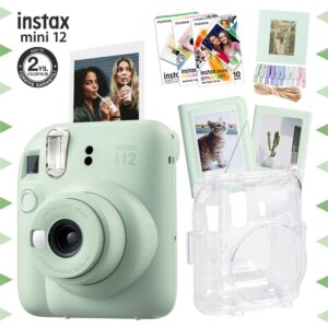 Instax mini 12 Yeşil Fotoğraf Makinesi-30'lu Film-Albüm-Mandal-Çerçeve ve Kılıf Mega Set 2