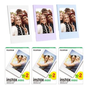 Instax mini 60'lı Film Lila Mavi ve Beyaz 3 Fotoğraf Çerçevesi