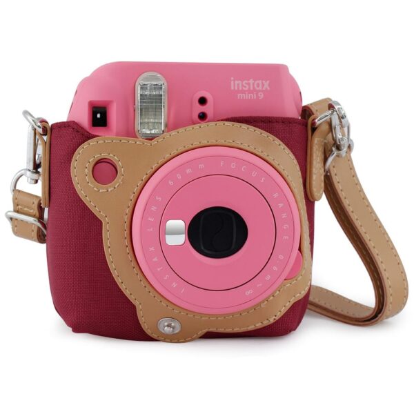 Instax mini 8 ve 9 uyumlu Kırmızı Bez Çanta - Görsel 2