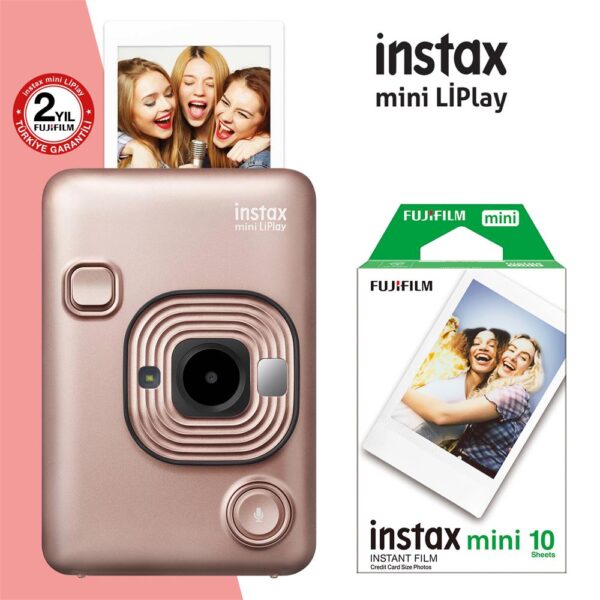 Instax mini LiPlay Hybrid Blush Gold Fotoğraf Makinesi 10lu mini Film