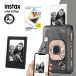 Instax mini LiPlay Hybrid Elegant Black Fotoğraf Makinesi-20li mini Film ve Çerçeve