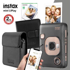 Instax mini LiPlay Hybrid Elegant Black Fotoğraf Makinesi Hediye Seti 2