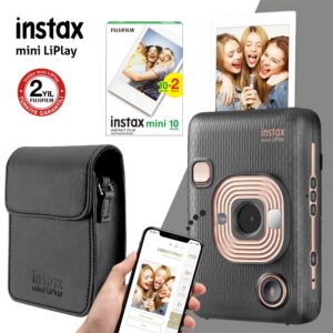 Instax mini LiPlay Hybrid Elegant Black Fotoğraf Makinesi Hediye Seti 4