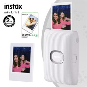 Instax mini Link 2 Beyaz Akıllı Telefon Yazıcısı 10lu mini Film ve Çerçeve