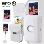 Instax mini Link 2 Beyaz Yazıcı 20li mini Film Deri Kılıf Albüm Çerçeve ve Kıskaçlı Stand
