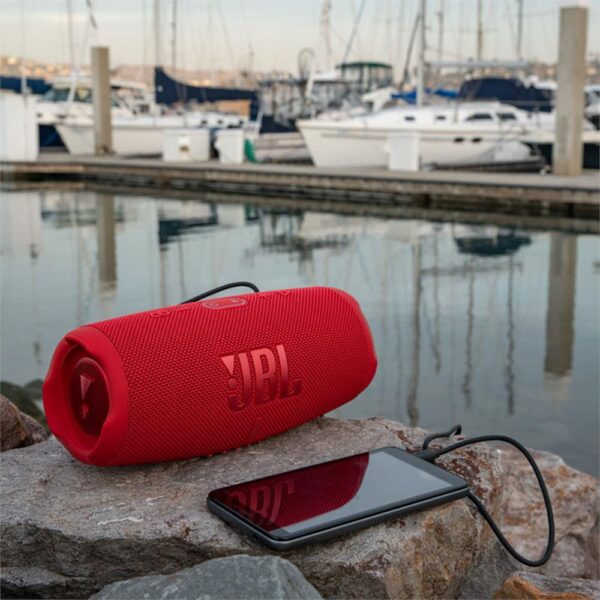 JBL Charge 5 Kırmızı Su Geçirmez Taşınabilir Bluetooth Hoparlör - Görsel 6