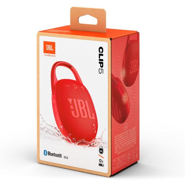 JBL Clip 5 Kırmızı Taşınabilir Bluetooth Hoparlör - Görsel 5