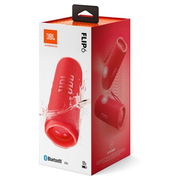 JBL Flip 6 Kırmızı Su Geçirmez Taşınabilir Bluetooth Hoparlör - Görsel 8