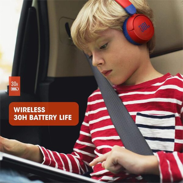 JBL JR310BT Kırmızı Bluetooth Kulak Üstü Çocuk Kulaklığı - Görsel 5