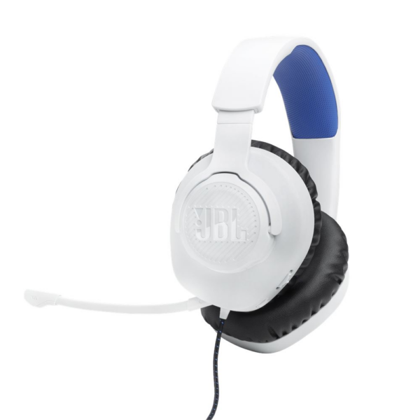 JBL Quantum 100 Beyaz-Mavi Play Station Gaming Kulak Üstü Kulaklık - Görsel 2