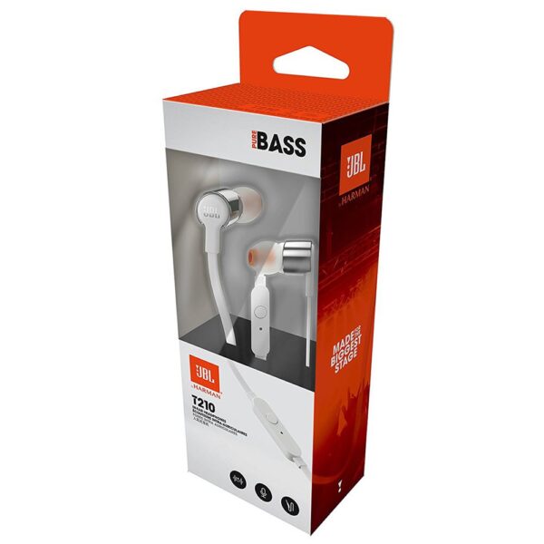 JBL T210 Beyaz-Gümüş Kablolu Kulak İçi Kulaklık - Görsel 2
