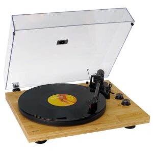 Lenco LBT-335BA Bambu Gövdeli Bluetoothlu Ortofon 2M Kırmızı Kartuşlu Pikap Plak Çalar