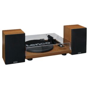 Lenco LS-480WD Ahşap Harici Hoparlörlü Bluetooth Pikap-LS-480WD