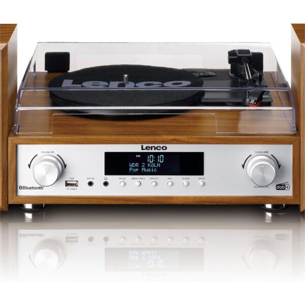 Lenco MC-160WD Ahşap Bluetooth Fm Radyo Özellikli Stereo Hoparlörlü Hifi Pikap-MC-160WD - Görsel 4