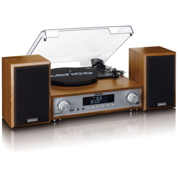 Lenco MC-160WD Ahşap Bluetooth Fm Radyo Özellikli Stereo Hoparlörlü Hifi Pikap-MC-160WD - Görsel 6