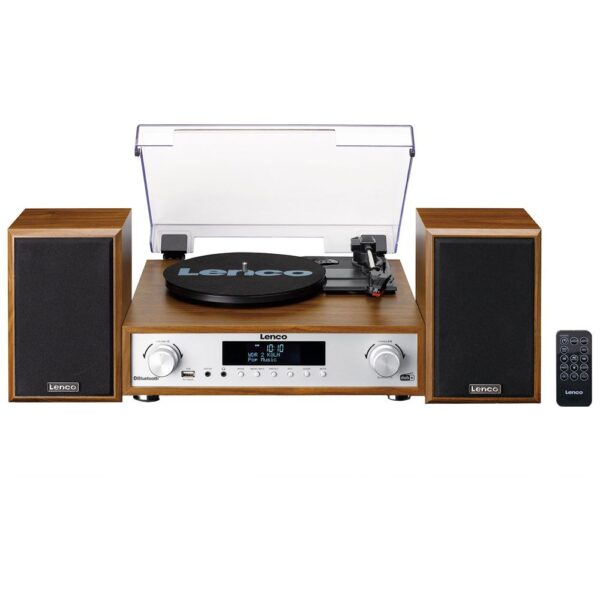 Lenco MC-160WD Ahşap Bluetooth Fm Radyo Özellikli Stereo Hoparlörlü Hifi Pikap-MC-160WD