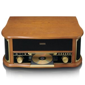 Lenco TCD-2551WD Ahşap Retro Bluetooth USB FM Radyo CD Kaset Özellikli Pikap Plak Çalar - Görsel 4